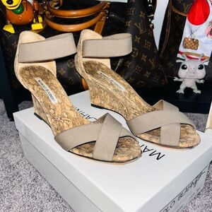 Manolo Blahnik Cork Wedges
